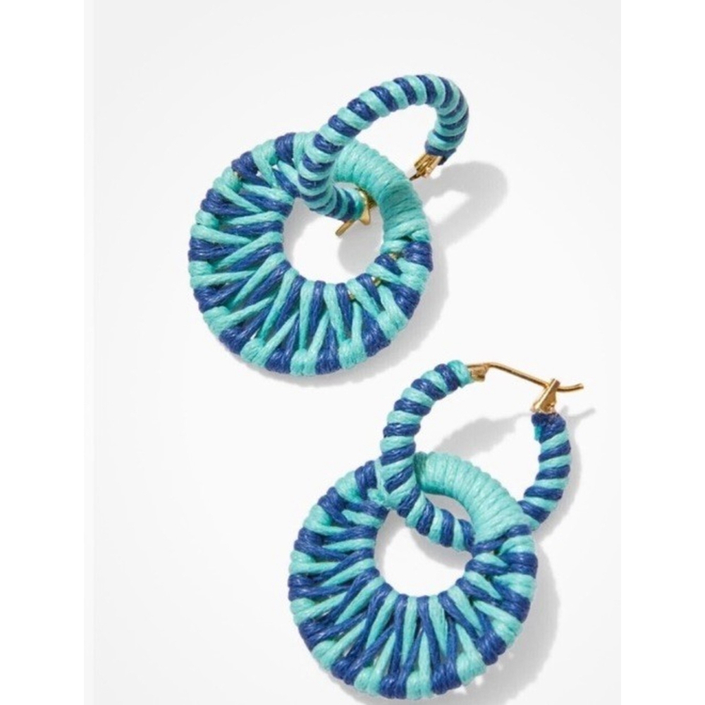 Stella & Dot Double Take Turquoise Hoop Earrings Brand New in original box.